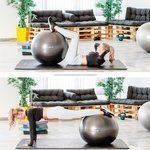 POMARAŃCZOWA PIŁKA FITNESS DO ĆWICZEŃ 85 CM POMPKA