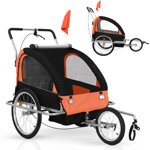 POMARAŃCZOWA PRZYCZEPKA ROWEROWA / JOGGER 2w1 SKŁADANA PRZYCZEPA DO ROWERU