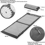SZARA MATA ZDROWOTNA DO AKUPRESURY 130x50 CM Z KOLCAMI NA BÓL PLECÓW