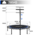 TRAMPOLINA 101 CM FITNESS Z UCHWYTEM T NIEBIESKA