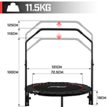 TRAMPOLINA 101 CM FITNESS Z UCHWYTEM U CZERWONA