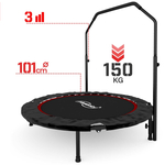 TRAMPOLINA 101 CM FITNESS Z UCHWYTEM U CZERWONA