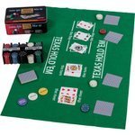 ZESTAW DO GRY W POKERA ŻETONY 200 SZT KARTY MATA BLACK JACK