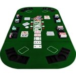 ZIELONY BLAT STÓŁ DO POKERA 160x80 CM POKER KASYNO