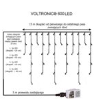 ZWISAJĄCE LAMPKI SOPLE KURTYNA NA OGRÓD 600 DIOD + PILOT